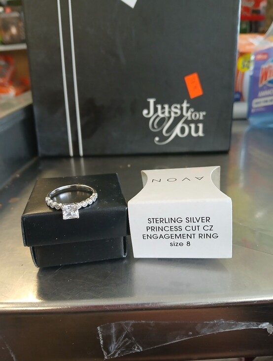 Avon Jewelry - Avon Sterling Silver Princess-Cut CZ Ring in Silver